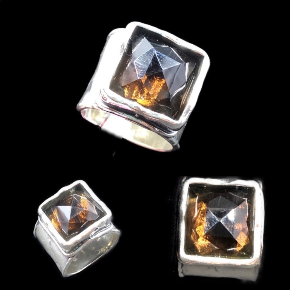 Silpada Solid Sterling Silver Ring With Smoky Bro… - image 8